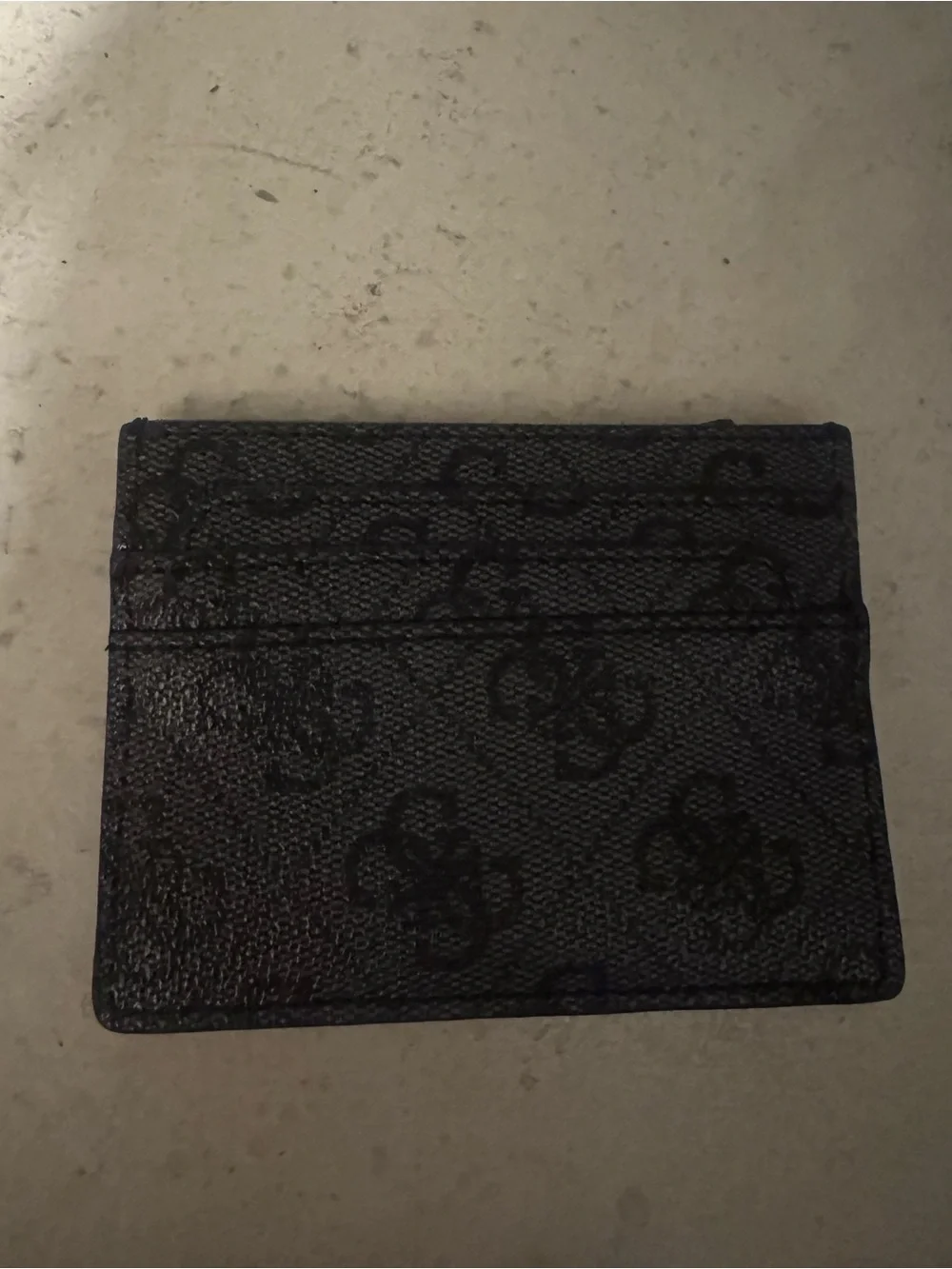 Guess Black Logo-Print Card Holder